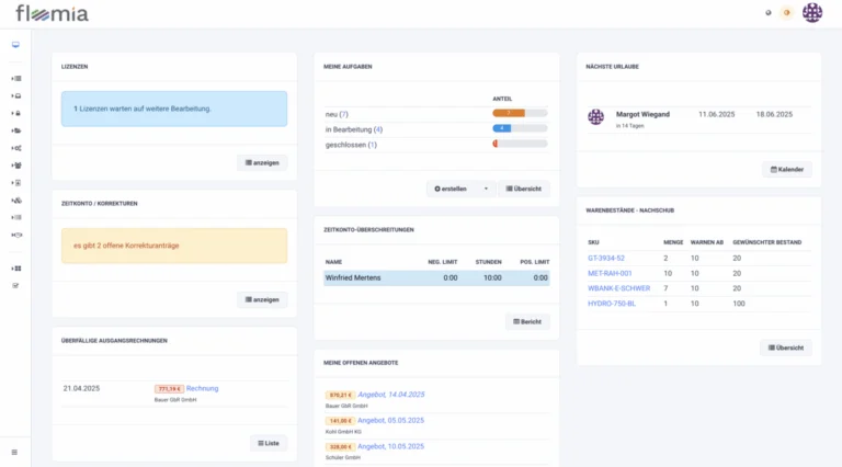 Individuelles Dashboard mit Erinnerungen